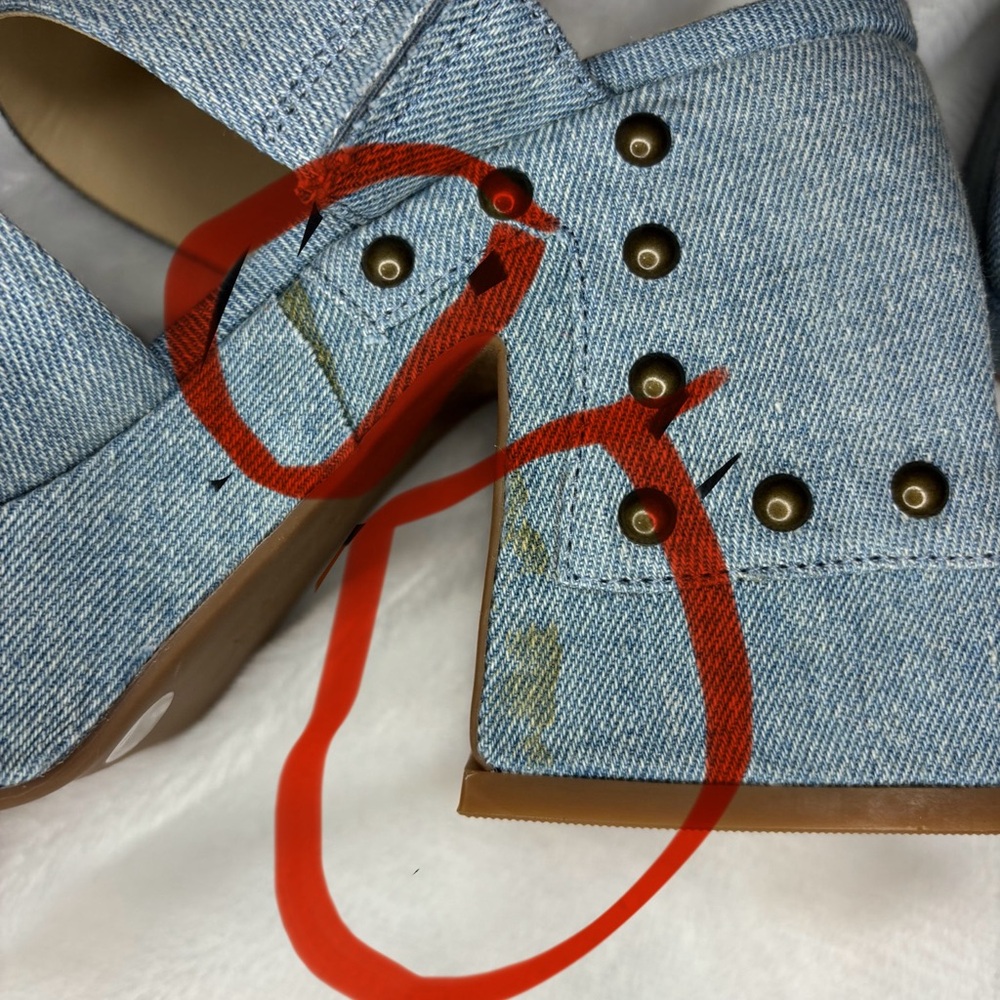 Jessica Simpson Blue Denim Platform Sandals - Picture 12 of 16